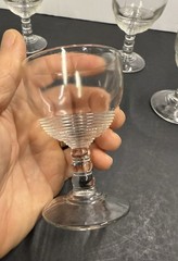 Set of 6 Vtg Anchor Hocking Manhattan Art Deco Cordial Sherry Wine Glasses 1.5oz