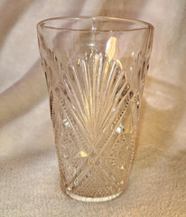 vintage cut glass tumbler, 5 inches tall