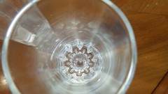 Champagne Flutes Glasses Pressed Glass Fascination pattern 4 6 oz faceted stems