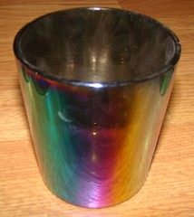 8x Iridescent, Oil Slick Barware – 10oz Old Fashion Whiskey Style Glasses, 4″