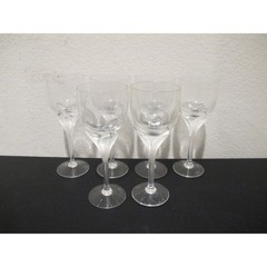 Set (6) Rosenthal Studio Linie Iris Frosted Stem Crystal White Wine Glasses