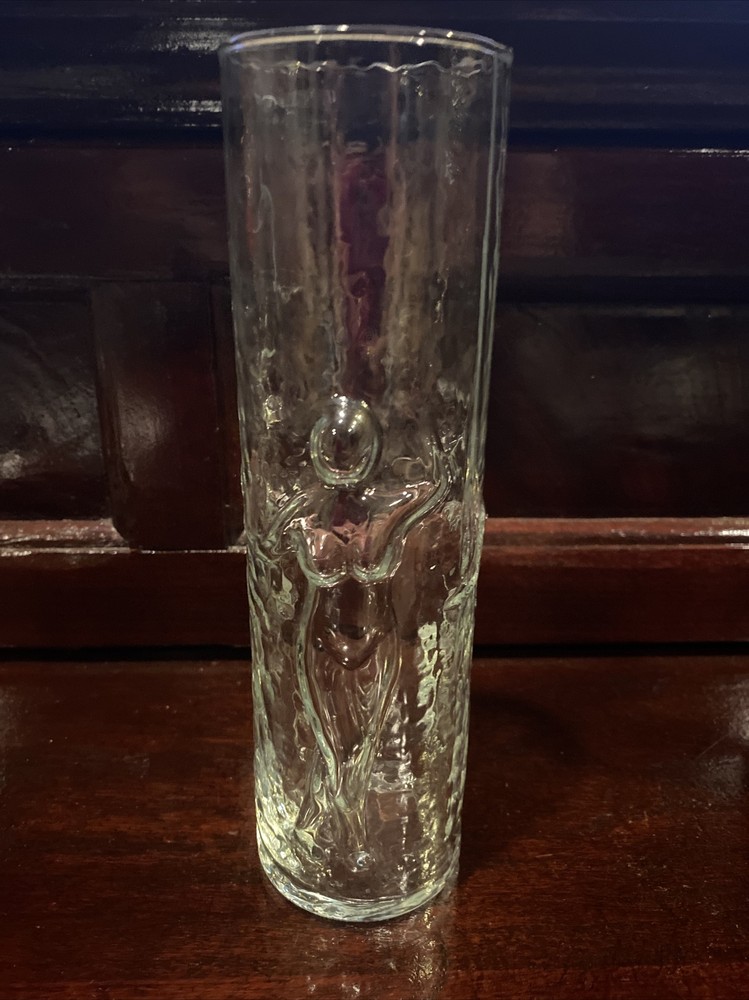 Libbey La Femme Vintage Nude Woman in Dance Art Drinking Cocktail Collins Glass