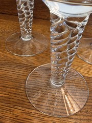 Set of 4 – 8.5″ Holmegaard – Kastrup – Hand Blown Twist Porter Wine Glass Goblet