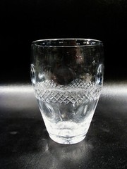 Midcentury Thomas Webb Crystal WET15 Raised Dots Cross Hatch 8 Tumblers Highball
