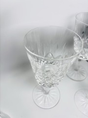 Set of 4 WATERFORD CRYSTAL Lismore 6 7/8″ Water Goblet/Wine Glasses Gothic Mark