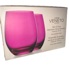 Venetto 4 Cristal Wine Glasses Steamless