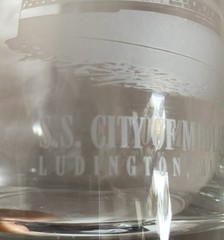 8 Vtg SS City of Midland 41 C&O Etched Low Ball Whiskey Glasses Rare 12 oz