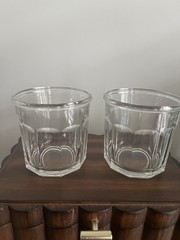 Set Of 2 Luminarc 500 Clear Working Glass 10 Panel Tumbler 3 3/4″ 14oz