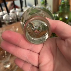 Vintage Cordial Stemless Glasses Etched Flying Duck Pattern (set Of 6)