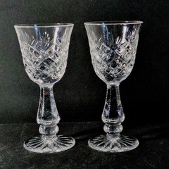 ROGASKA GIMBLES CORDIAL GLASSES, Cut Lead Crystal, 5″, 2 Oz, SLOVENIA, 2PCS