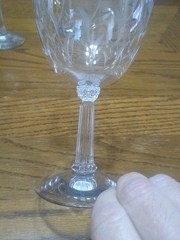 Fostoria Sprite Wine Water Goblets (6) VTG 1960’s Cut Glass Leafy Vine 9 Oz USA