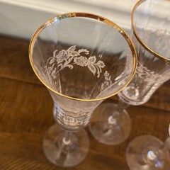 Mikasa Antique Lace Fluted Champagne Goblets Set Of 3 Middle Floral