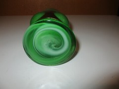 Vintage Felipe Derflingher Brutalist Mexican caged glass goblet Green