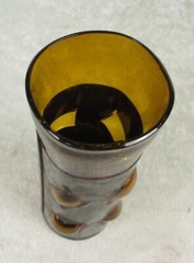 Felipe Derflingher Caged Imprisoned Amber Drinking Glass 7-3/4 in Tall MCM