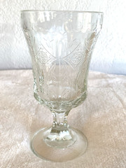 Indiana Glass Recollection Clear Embossed Vintage Glass Goblet