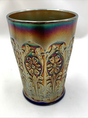 Blue Fenton Carnival Glass Milady 4-1/8” Height Tumbler Great Condition