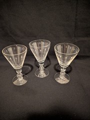 Tiffin Gray Cut Darts 5.5″ Water Glass/Goblets Elegance for Fine Arts Set of 3