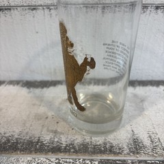 Vtg MCM Leo Zodiac Glass Heavy Gold Tom Collins Barware 5.5”