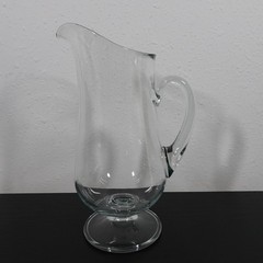 Pressed Glass PEDESTAL Footed Pitcher 12″ Water Juice Lemonade Margaritas