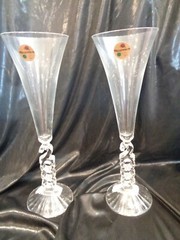 Cristal d’Arques Millennium Champagne Glasses Set of Two Year 2000 Y2K UNUSED