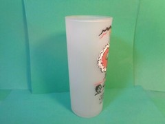 Here’s To Friends! & Song & Laughter… Frosted Glass Cocktail Tumbler(Used/EUC)