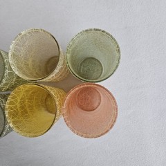 Colour Craft Spaghetti String 12oz Drinking Tumbler Glass Set of 6 VTG 1950s MCM