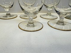 Set of 6 Tiffin Franciscan Rambler Rose 6″ Water Goblets Gold Encrusted Optic