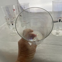 Set of 6 Short Stemmed Pilsner Parfait Glasses Russion Building Designs RARE