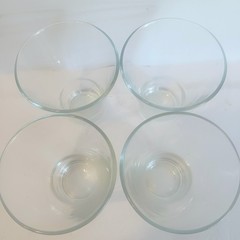Bormioli Rocco Glass Tumblers Set Of 4 Clear 8oz Wide Rim Flared Base Tempered