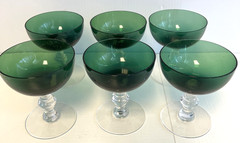 Vintage Tiffin Franciscan Killarney Green Sherbet Champagne Glasses Set Of 6
