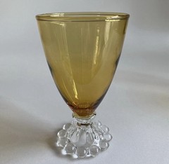 SET OF 2 Anchor Hocking BERWICK BOOPIE BUBBLE AMBER 4-1/2″ Wine or Juice Glasses