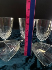 5 Cristal D’Arques-Durand DIAMANT Glass Water Goblets 24% Lead Crystal 6 3/4″