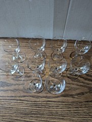 Vintage Set of 10 Plain Stemmed Clear Glass Cordials
