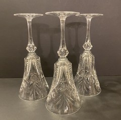 (3) JG Durand Cristal D’Arques Vincennes Crystal Water Goblet 9 1/2” France EUC