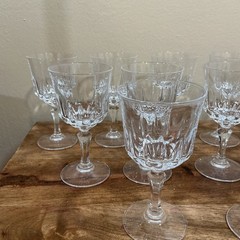 A lot of 11 Vintage Crystal Wine Water Glasses/Goblets 5 1/2″ x 2 1/8″ diameter