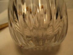 MOSER ??? HEAVY CLEAR CRYSTAL RIBBED DESIGN TUMBLE UP BEDSIDE CRAFTE
