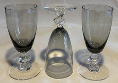 Vintage Tiffin Franciscan Dawn Smoke Juice Glasses Set of 3 Mid Century Stemware