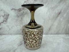 Libbey Prado Tawny Brown Raised Scroll 11.25 oz Goblet Vintage 5 3/4″ Box of 8 A