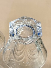 Set of 3 Crystal Julia Whiskey Glasses High Quality Hexagonal Weighted Base 6oz.
