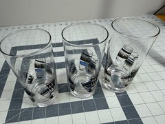 Vintage MCM Gay Fad Atomic Calypso Bongos Set of 3 Glasses 5 1/2″