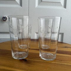 Grape Grapevine Etched Glass Cups Set Of 4 Vintage Cottagecore Grannycore Fruit