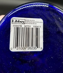 VINTAGE Libby’s Cobalt Blue Glass Canister Storage Jar 7″ With Snowflakes