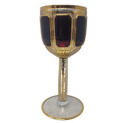 VINTAGE EBC9 Ruby Gold Collection Ebeling & Reuss Water Goblet Wine Glass 7″