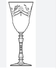Libbey Rock Sharpe Arctic Rose Wine Glasses 4 Set 1940’s Star David Base 7.25”