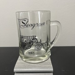 Vintage glass mug with Seagrave fire engine pictured from 1887