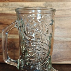 Clear Glass Boot-Shaped Beer Mug with Handle Decorative Drinkware