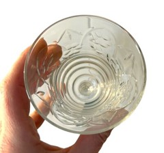 2 Vtg Rock Sharpe Clear Glass Arctic Rose Cut Water Goblet MCM Barware Art Deco