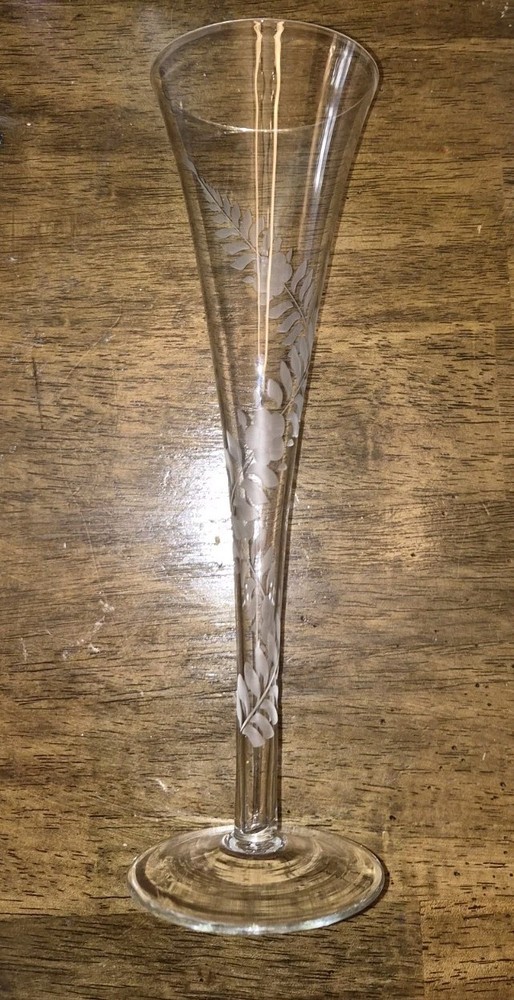 hand cut crystal wine champagne flute 11 1/2″