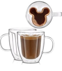 JoyJolt Disney Mickey Mouse 3D Coffee Tea Mugs – Set of 2