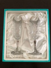 Tiffany & Co. Floret Champagne Champaign Set Of 2 Wine Glass Blue Box From Japan